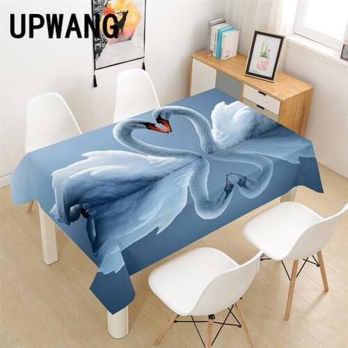 Goose Swan Animal Tablecloth 3D Printed Table Cover Rectangular Tablecloth Wedding Birthday Party Kitchen Home Decor