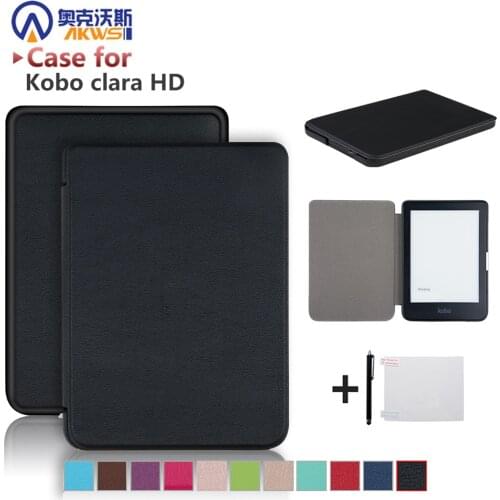 Slim Case for Kobo Clara HD 6 Inch Ebook N249 Smart Protective Shell Auto Sleep / Wake Cover PU Leather Ereader Skin