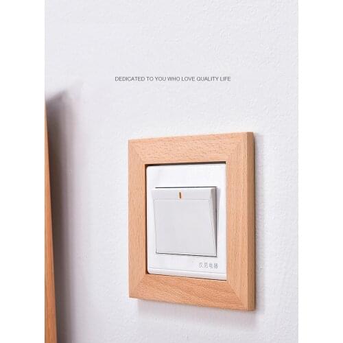 Solid wood switch protective cover sticker Decorative wall stickers wall socket protective cover frame Switch cover customize