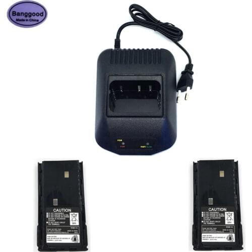 KSC-15 Dock Charger with 2PCS 7.2V 1300mAh KNB-14 KNB-15 Battery for Kenwood TK-3107 TK-2107 TK3107 TK2107 TK378 TK-260 Radio