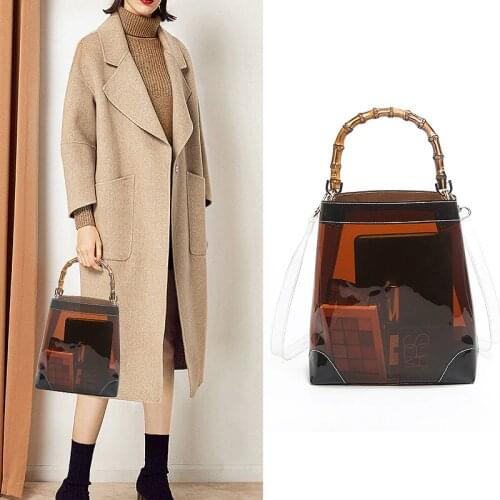 High Quality Bag Jelly Transparent Bag Crossbody Shoulder Messenger Bags For Women 2019 Bamboo Handles For Bags Handbag