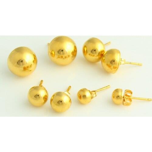 The New Hemisphere Stud Earrings Four Size Gold Color Jewelry Earrings For Women Girls