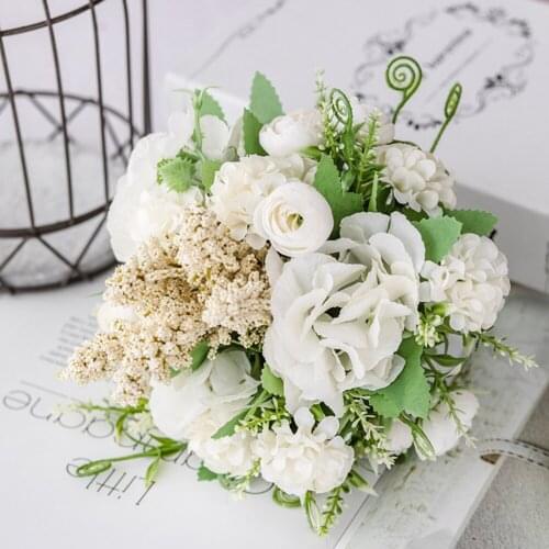 1 Bundle Combination Artificial Flowers Wedding Bouquet Holding Flowers Home Decor Party Table Centerpieces Decor