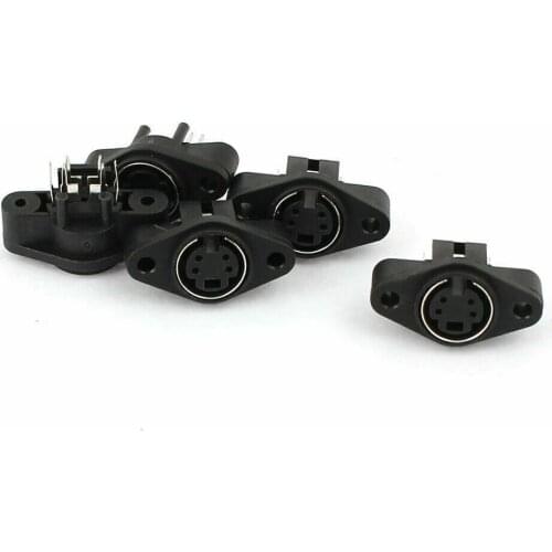 10pcs Mini PS2 DIN Plug MDC-6-09 4P Female Jack S-video Connector Adapter Socket