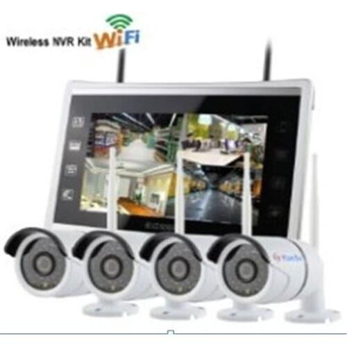 11 Inch LCD Monitor 4CH 960P IP Camera NVR Kit