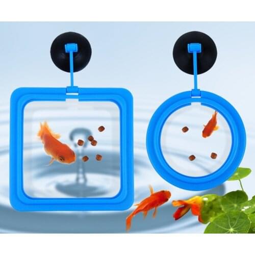 Aquarium Fish Tank Fish Food Feeding Automat Plastic Circle Ring Square Feeder Floating Feeder Fish 6 PCS