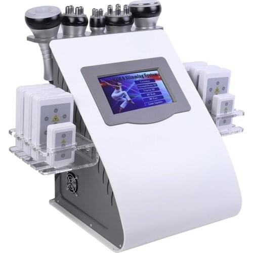 6 in 1 New Hot RF Skin Tightening 40K Ultrasonic Cavitation Vacuum Radio Frequency 8 Pads Lipo Laser Slimming Machine
