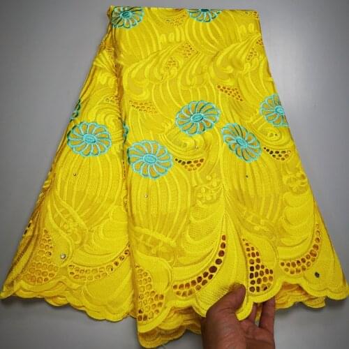 African Lace Fabric 100 % Cotton 2021 Newest Swiss Voile Lace In Switzerland Dubai Fabric Nigerian Swiss Voile Lace 5 Yards