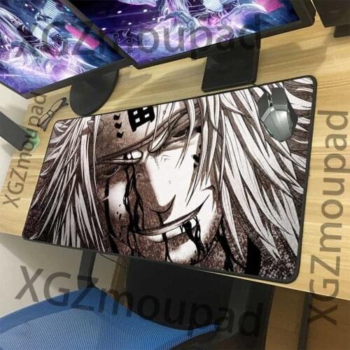 XGZ Large Game Mouse Pad Black Lock Edge Japan Anime Naruto Jiraiya Computer Table Mat Speed Rubber Non-slip for Lol Csgo Gamer