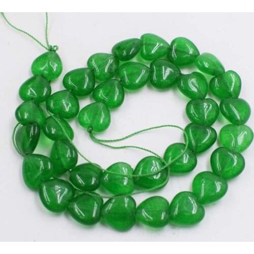 Loose beads 12mm hear jade green/red/blue for DIY jewelry making FPPJ wholesale beads nature