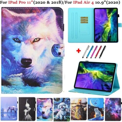 For Funda Apple iPad Air 4 2020 Case 10.9 Tablet Wolf Cute Horse Cover for iPad Air 4 4th Generation 10 9 Pro 11 Case 2020 2018
