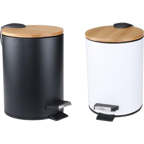 Metal Trash Bin 3L Garbage Can for Kitchen Pedal Dustbin Hotel Waste Rubbish Basket Bin Organizer Storage Bucket