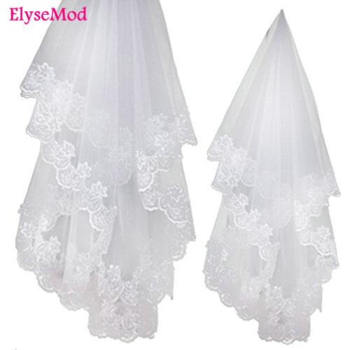1.2 Meters Lace Edage Short Wedding Veil Tulle Ivory White Bridal Veil Wedding Accessories Velos de Novia