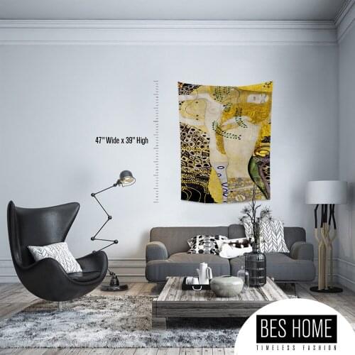Gustav Klimt - Water Serpents,Fabric Wall Hanging,Tapestry,Textile Wall Hang,Wall Decoration, master Piece Tapestry