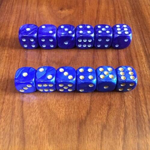 20 PCS Blue Funny Dice Gaming 16/18MM Dice Standard Six Sided Decider DND Game Dice