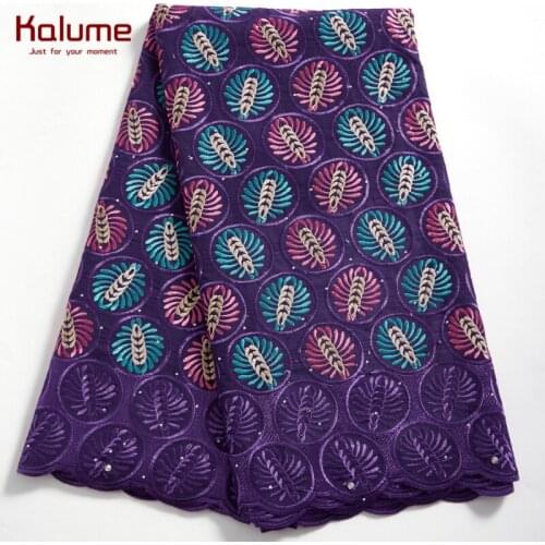 Kalume African Lace Fabric Stones Swiss Voile In Switzerland High Quality Nigerian Lace Fabrics For Dresses Party Lace H2362