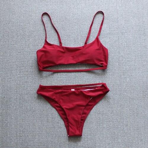 Bikini Set Sexy Swimwear Swimsuit Hollow Out Bathing Suit Women Push Up Bikini Solid Femme