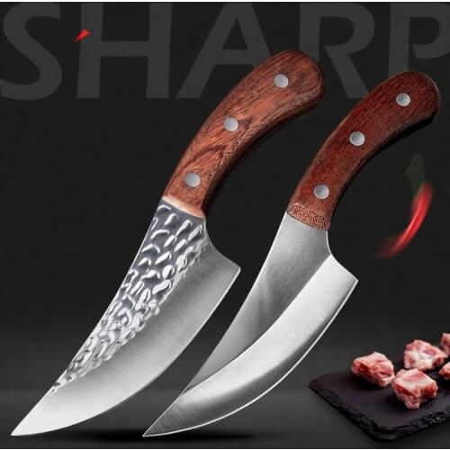 Boning Knife Forged Kitchen Knife Stainless Steel Butcher Knife for Meat Fruit Fish Vegetables Cleaver Knife Serbian Chef Knife