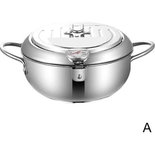 Kitchen Deep Frying Pot Thermometre Tempura Fryer Pan Pot Steel Temperature 201 Tools Fried Control Chicken Cooking S8F3