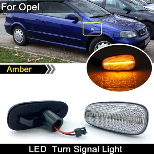 1 Pair For Opel Astra Zafira Frontiera Cadillac STS Chevrolet Corvette Clear Lens LED Side Marker Light Amber Turn Signal Lamp