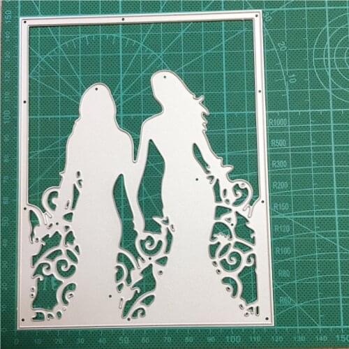 Metal Cutting Dies Cut Die Mold Wedding Couple Woman Frame Decoration Scrapbook Paper Craft Knife Mould Blade Punch Stencils Die