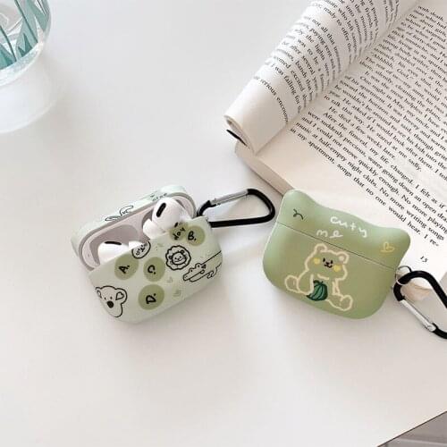 Cartoon cute bear and rabbit animal suitable for Apple AirPods Pro protective cover AirPods/2 generation earphone soft shell