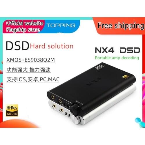 TOPPING NX4 DSD XMOS-XU208 DAC ES9038Q2M Portable USB DAC DSD NX4DSD Decoder Amplifier