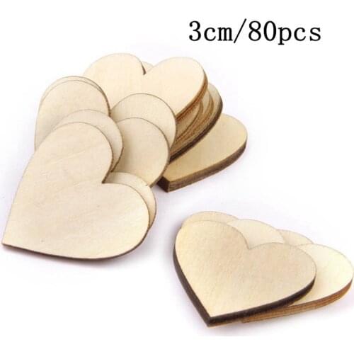 30pcs/lot Blank unfinished wooden heart crafts supplies laser cut rustic wood wedding rings ornaments 80mm 1161