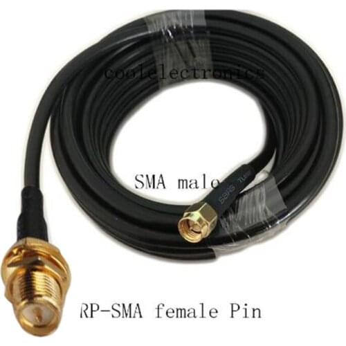 SMA Male to RP-SMA Female Pin Low Loss RF Coaxial RG58 50-3 50ohm Coax Cable 1m 2m 3m 5m 10m 15m 20m 30m