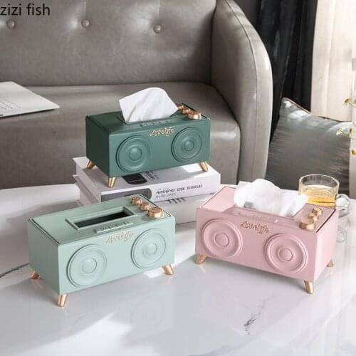 Audio Player Shape Tissue Boxes Resin Decorative Paper Towel Case Living Room Decoration Removable Tissue Box Holder Home Decor