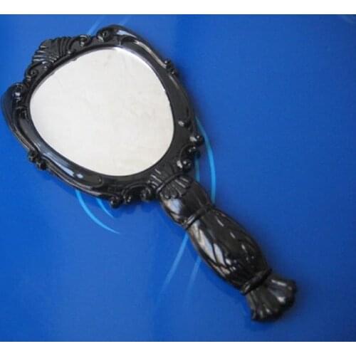 Vintage Cosmetic Mirror Plastic Makeup Mirror Cute Girl Hand Make Up Black,White,Pink 3 colors 10PCS/LOT M288