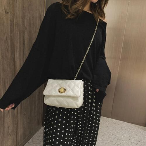 Women Shoulder Bags PU Leather Lady Crossbody Casual Evening Bag Plaid Hobo Bag /BY