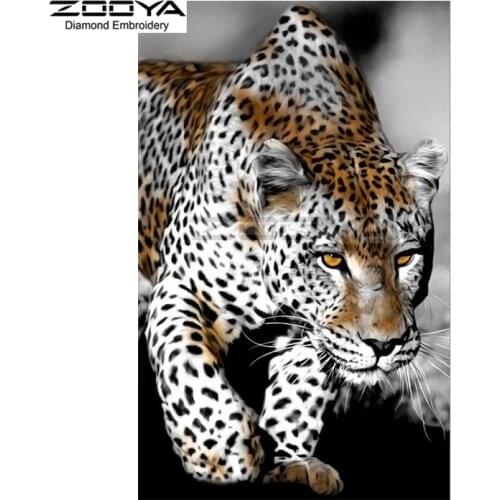 ZOOYA Diamond Embroidery 5D DIY Diamond Painting Leopard Animal Diamond Painting Cross Stitch Animal Rhinestone Decoration CJ631
