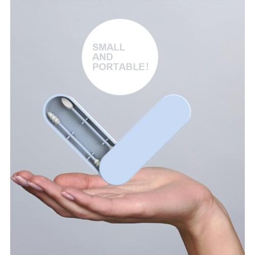 2/1Pcs reusable cotton swabs Silicone ear pick spiral cleaner tool Portable Silicone Swab Clean Sticks Buds Lip Eyeliner Makeup