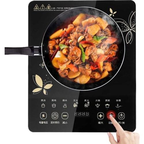 2200W Small Hot Pot Heating Stove Touchpad Stir-fry Dish Cooking Oven Electric Magnetic Induction Cooker Household Waterproof