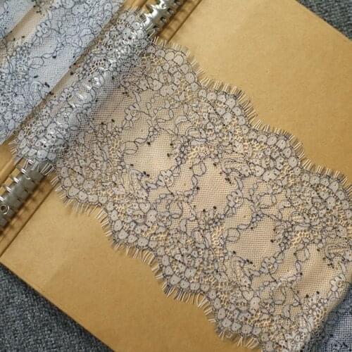3meter Beautiful two-tone see-through thin eyelash lace fabric, embroidery lace fabric, DIY clothing stitching accessories
