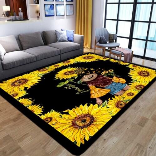 3D Carpets Rug Sunflower Pattern Kids Bedroom Mat Children Play Mat Memory Foam Kids play Area Rugs Flowers Living Room Carpet