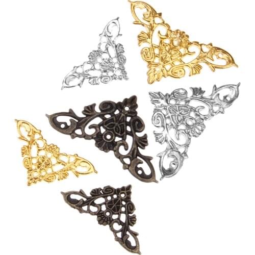 4Pcs 35/46mm Zinc Alloy Furniture Corner Brackets Decorative Jewelry Gift Box Album Feet Leg Corner Protector Furniture Hardware