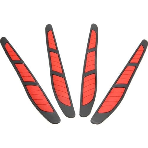 For Auto Styling 4PCS Door Edge Guard Strip Red Rubber Mirrors Scratch Protection Anti-collision Decorative Trim Sticker Mayitr