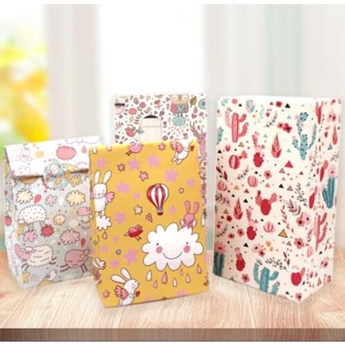 5Pcs Flowers / sheep Paper Gift Bags Candy Food high quantity Best Gift Bag For Christmas Wedding Party Favors 22x12.5x7.5cm