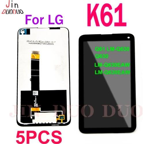 5PCS 6.53 "For LG K61 LCD Display Touch Screen Digitizer Assembly WITH Frame Replacement For LG K61 LCD Replacement Parts