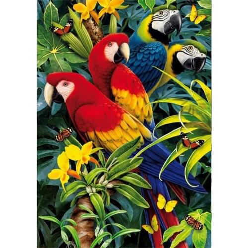 5D DIY diamante pintura círculo completo personaje Animal mosaico pájaro punto de cruz mosaico decoración del hogar etiqueta de