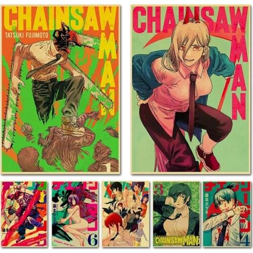 5D DIY Diamond Painting Retro Poster Anime Chainsaw Man Pictures Of Rhinestones Drill Cross Stitch Mosaic Embroidery Home Decor