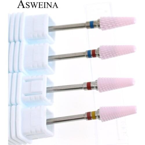 ASWEINA 1pc Pink Nail Drill Bit Nail Files Electric Manicure Machine Rotary Ceramic Burr Nail Accessories for Remove Gel Polish