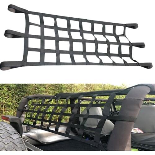 Car Roof Cargo Net Cover Nylon Back Window Roof Net Hammock Bed for Wrangler 97-17 Multifunctional Car Trunk Top Storage Cover