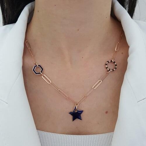 Love Trendy 925 Silver Muslim Turkish Chain Jewelry Star Neon Fashion Necklace For Women Minimal Candy Style Luxury Designer