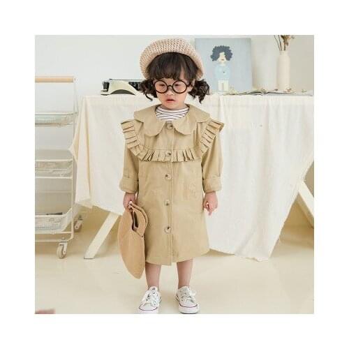 Childrens Trench Coat 2019 Autumn Winter New Baby Girl Windbreaker Coat Kids Long Solid Jackets Toddler Outwear Baby Clothes
