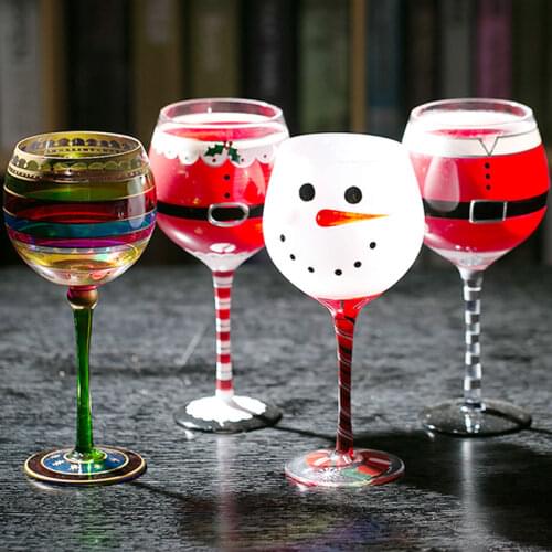 Europe Lead-Free Painted Wine Glass Colorful Cocktail Creative Goblet Champagne Cup Flute Bar Party Home Drinkware Wedding Gifts