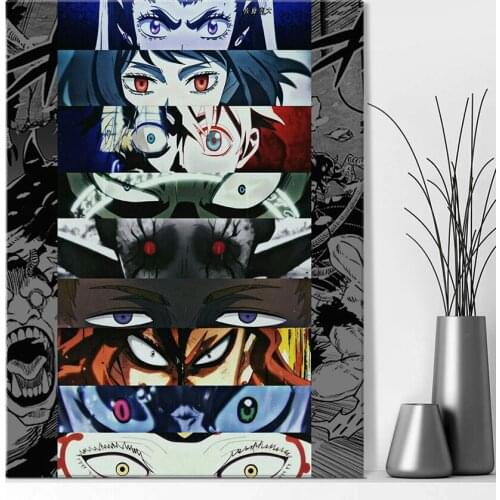 Black Clover Eye Anime Canvas Manga Painting Wall Art Posters Prints Pictures Living Room Decoration Home Decor