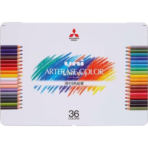 Uni Mitsubishi Pencil Arterase Color 12/24/36 Color Set , Erasable Pencil, Without Damaging The Paper,School Supplies